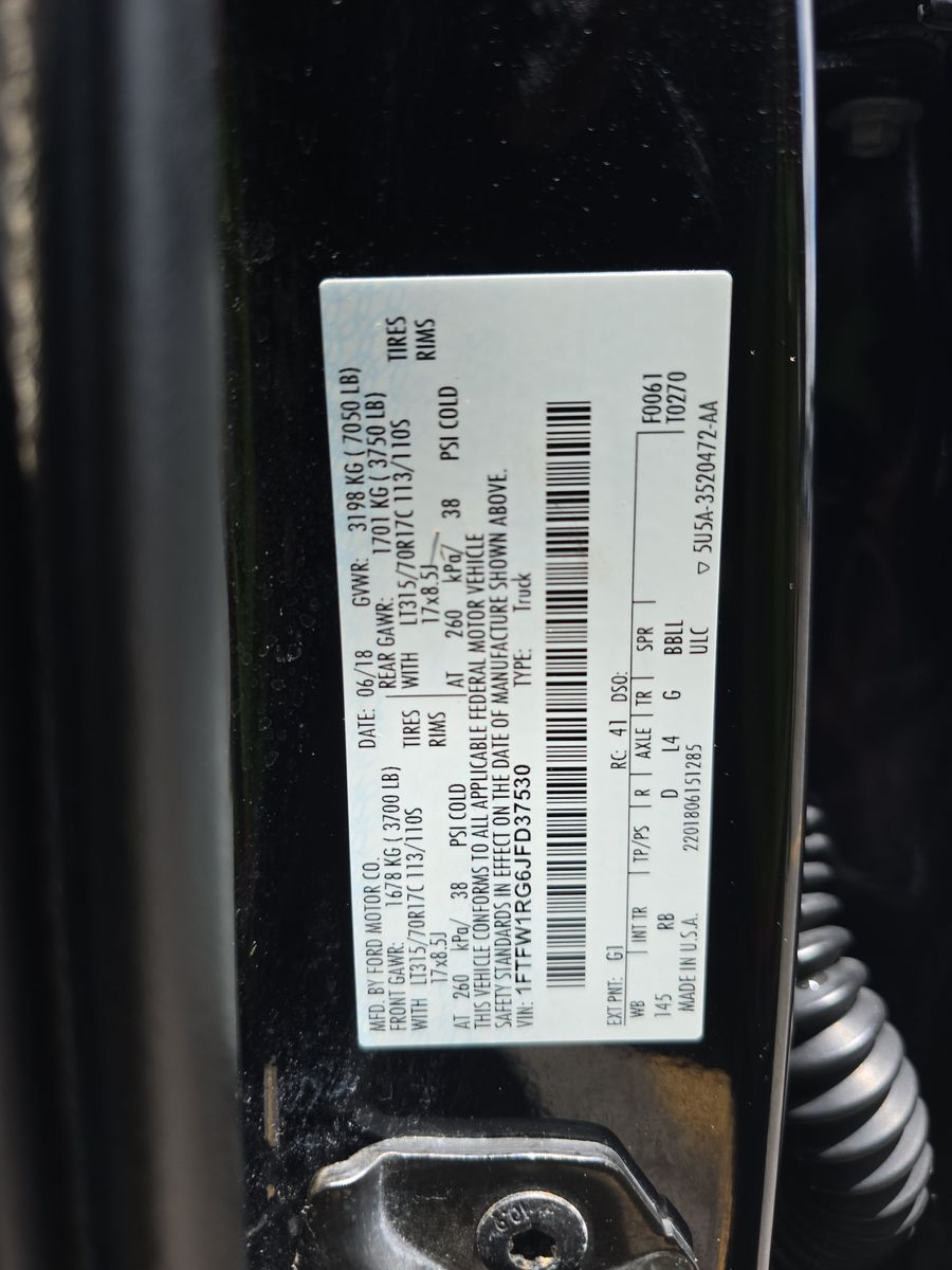 2018 Ford F-150 Raptor Crew Cab Short Bed