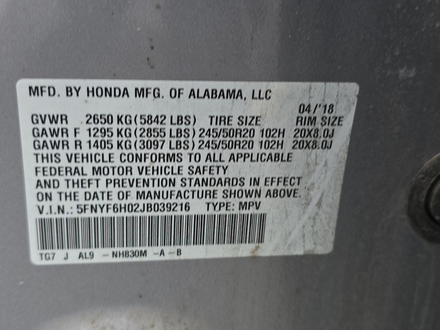 2018 Honda Pilot Elite