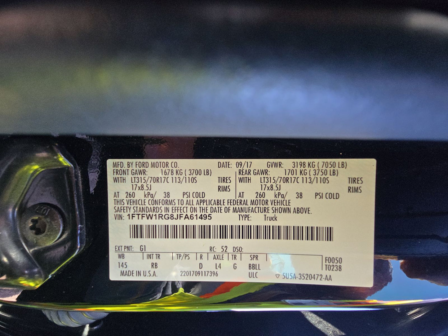 2018 Ford F-150 Raptor Crew Cab Short Bed