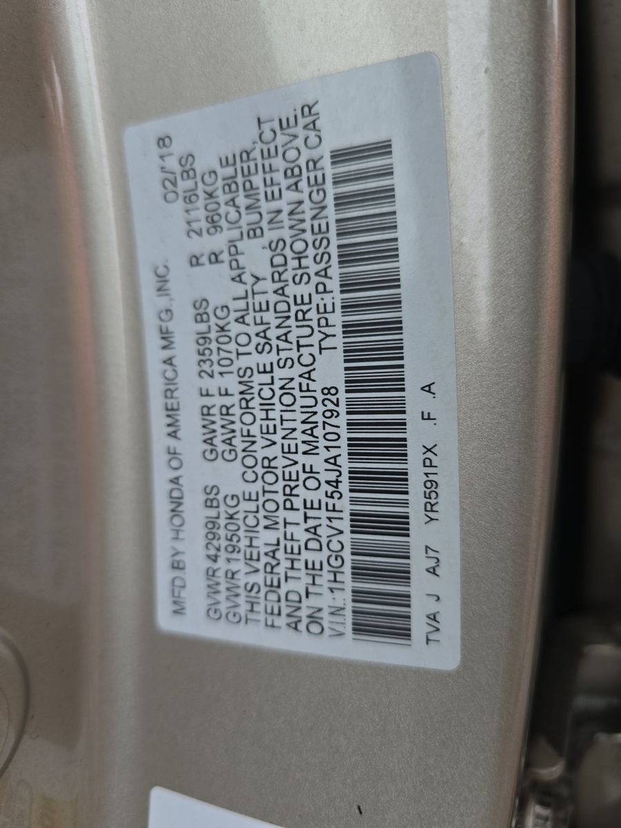 2018 Honda Accord Sedan EX-L 1.5T