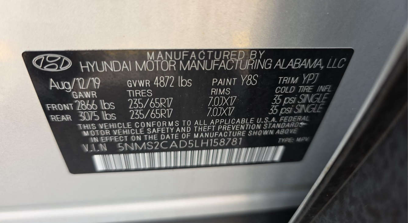 2020 Hyundai Santa Fe SE