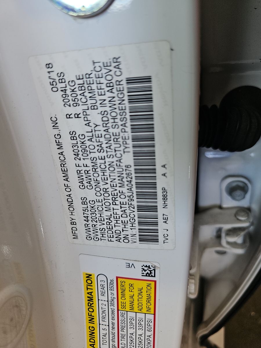 2018 Honda Accord Sedan Touring 2.0T
