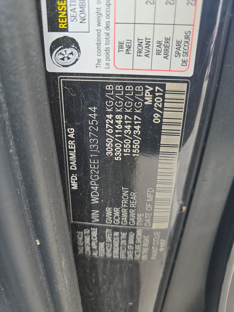 2018 Mercedes-Benz Metris Passenger Van 126.0" WB