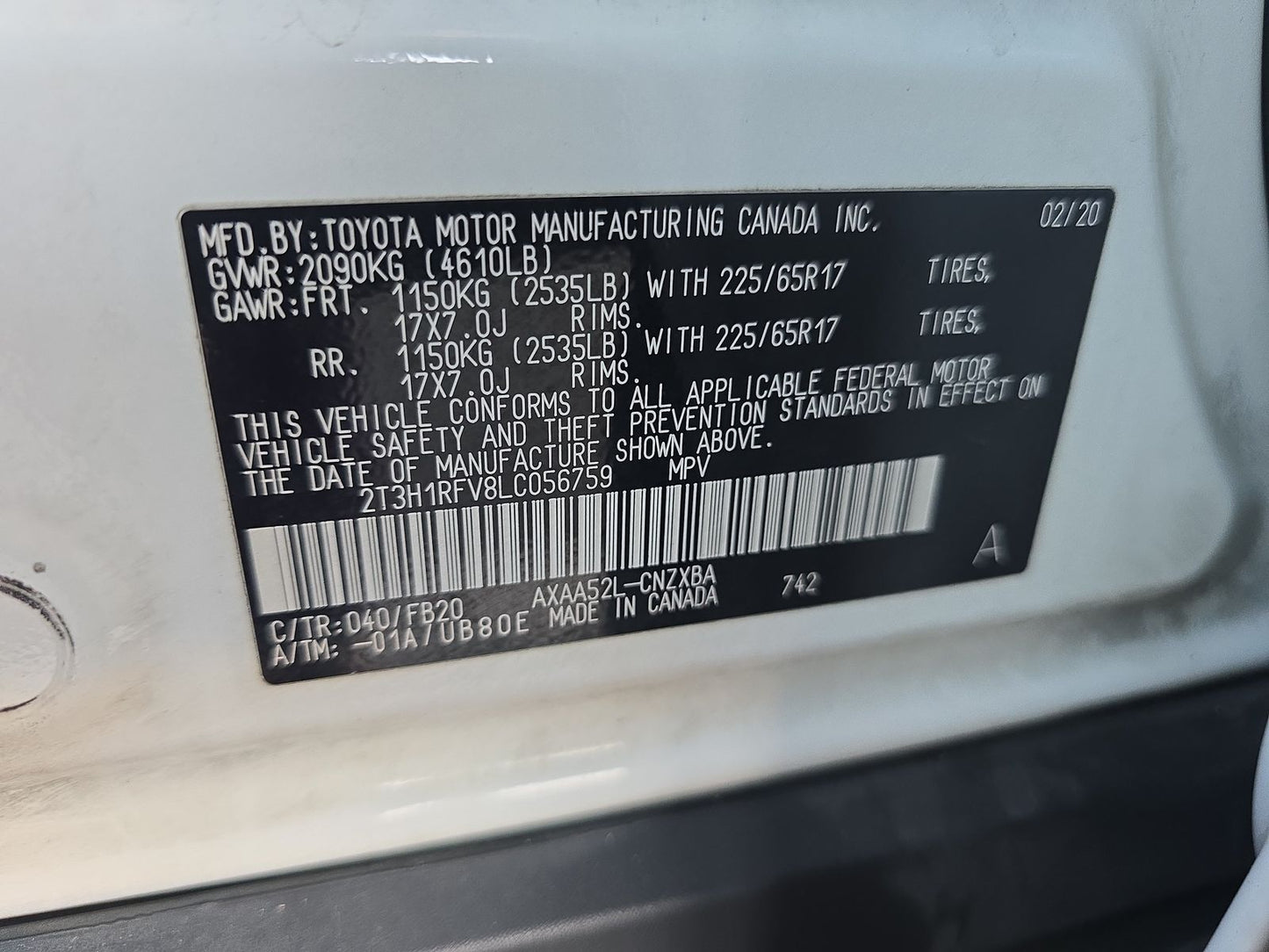 2020 Toyota RAV4 LE