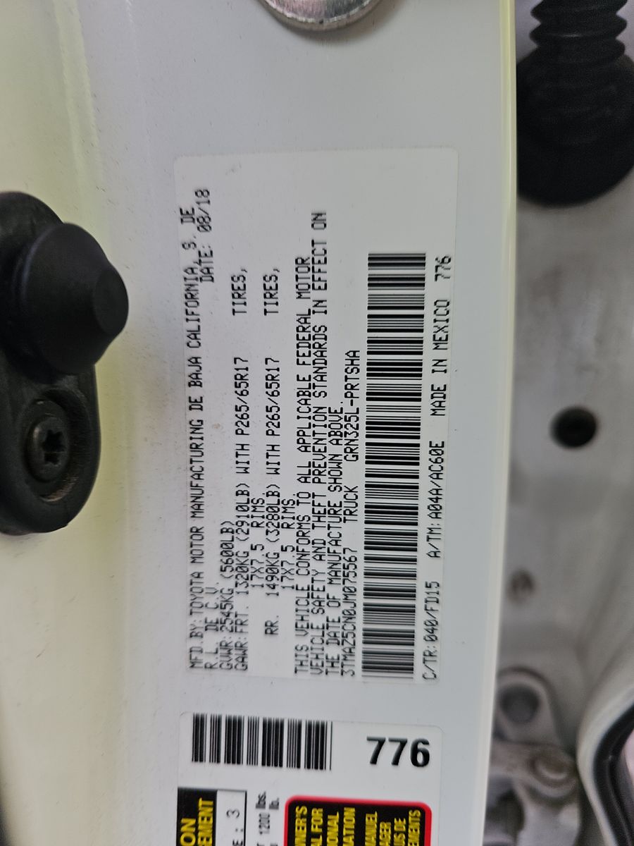 2018 Toyota Tacoma TRD Sport Crew Cab Medium Bed