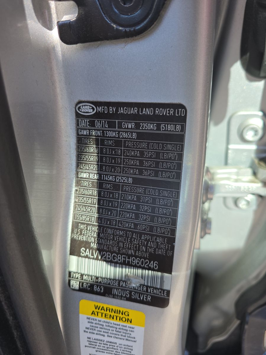 2015 Land Rover Range Rover Evoque Prestige