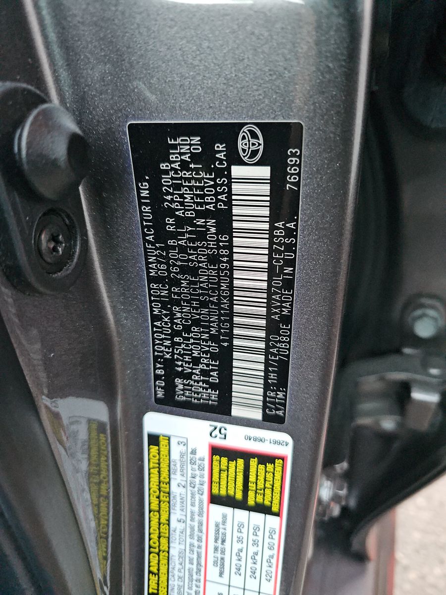 2021 Toyota Camry SE