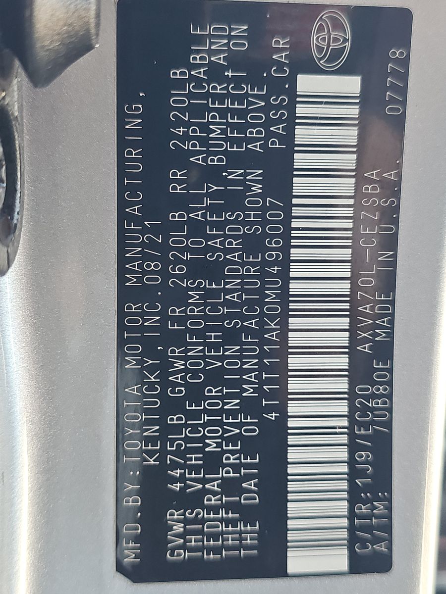 2021 Toyota Camry SE Nightshade