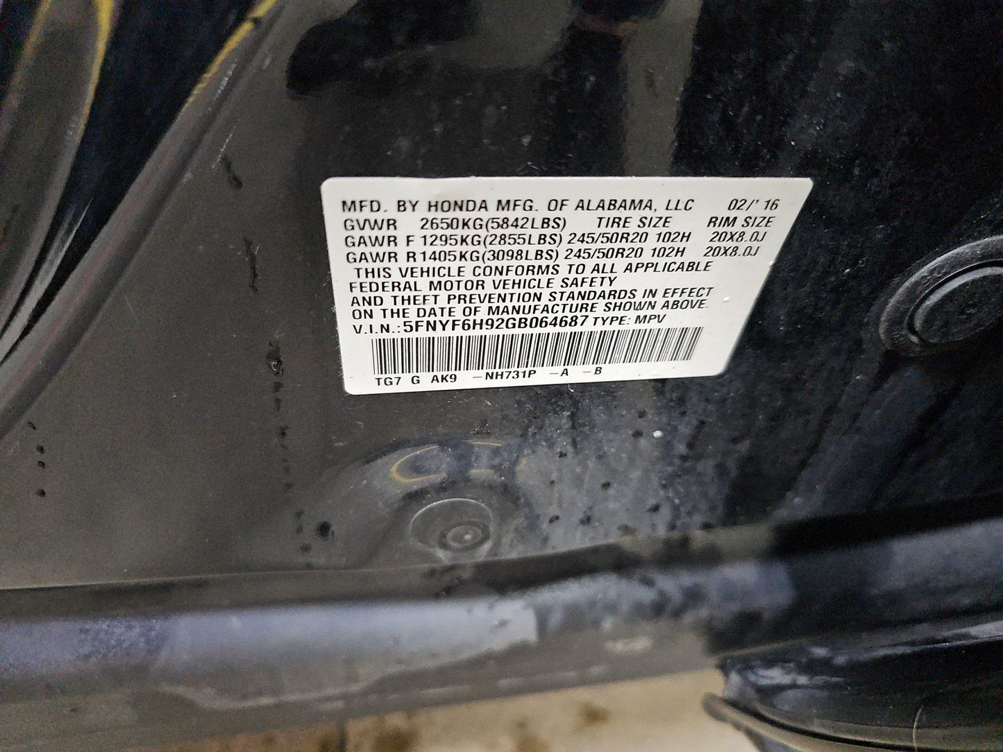 2016 Honda Pilot Touring w/Navigation & RES