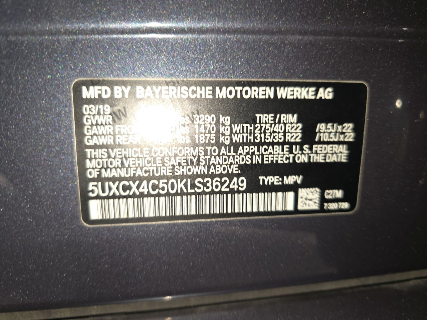 2019 BMW X7 Sports Activity Vehicle xDrive50i M SPORT LINE