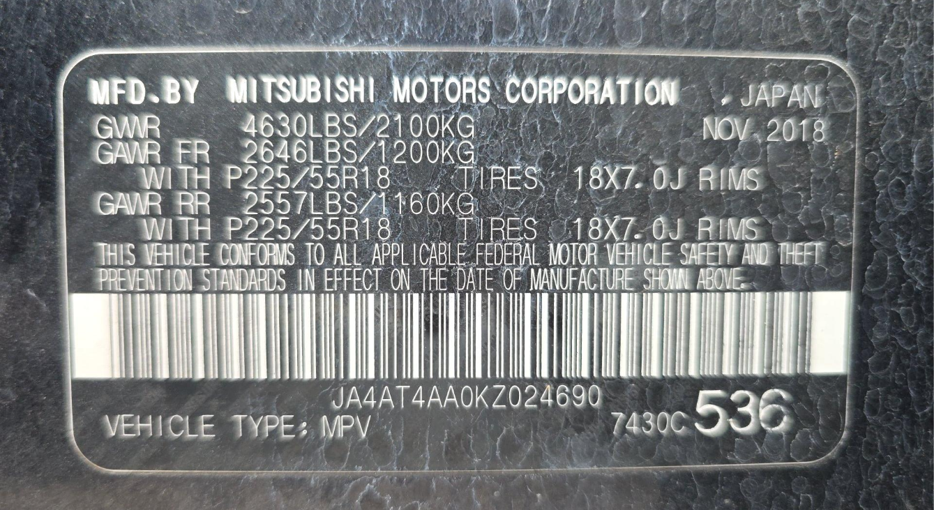 2019 Mitsubishi Eclipse Cross LE
