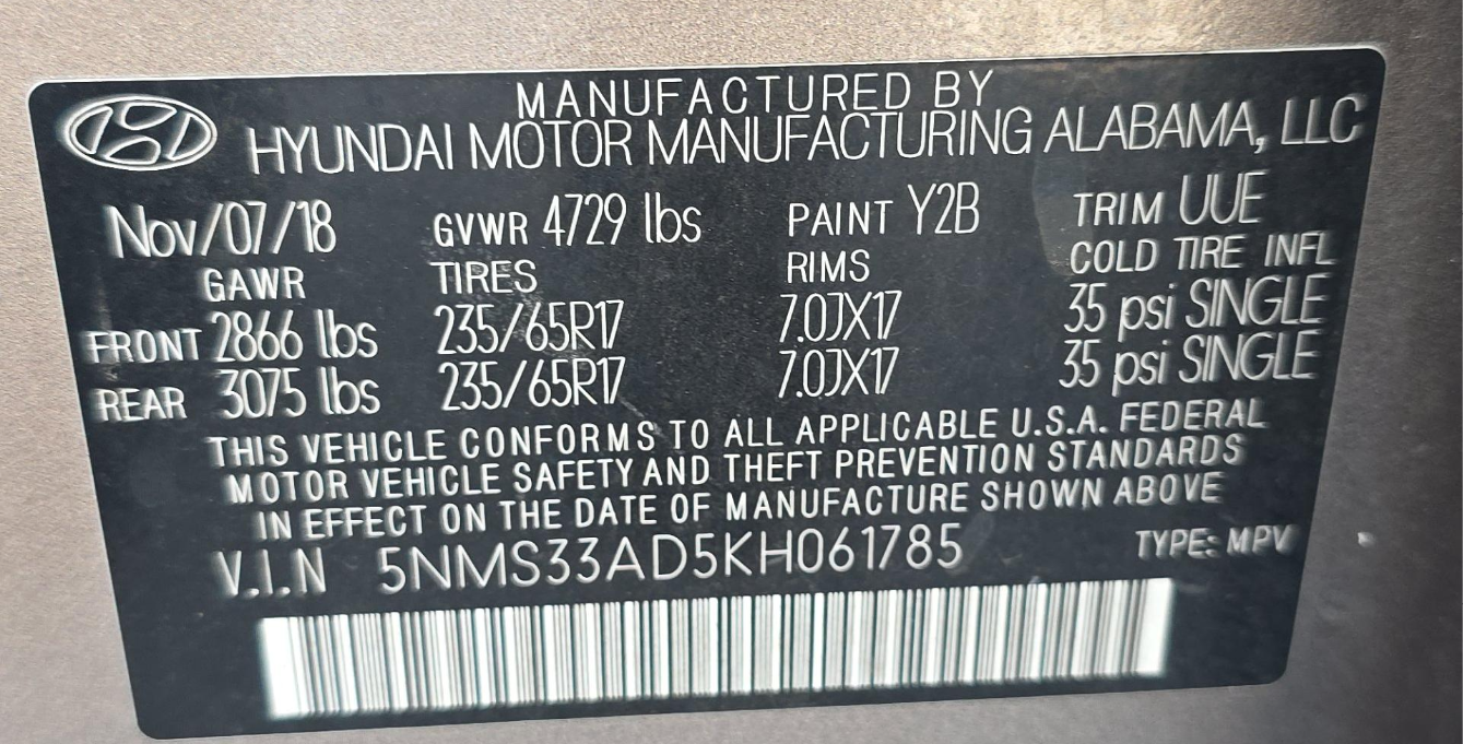2019 Hyundai Santa Fe SEL