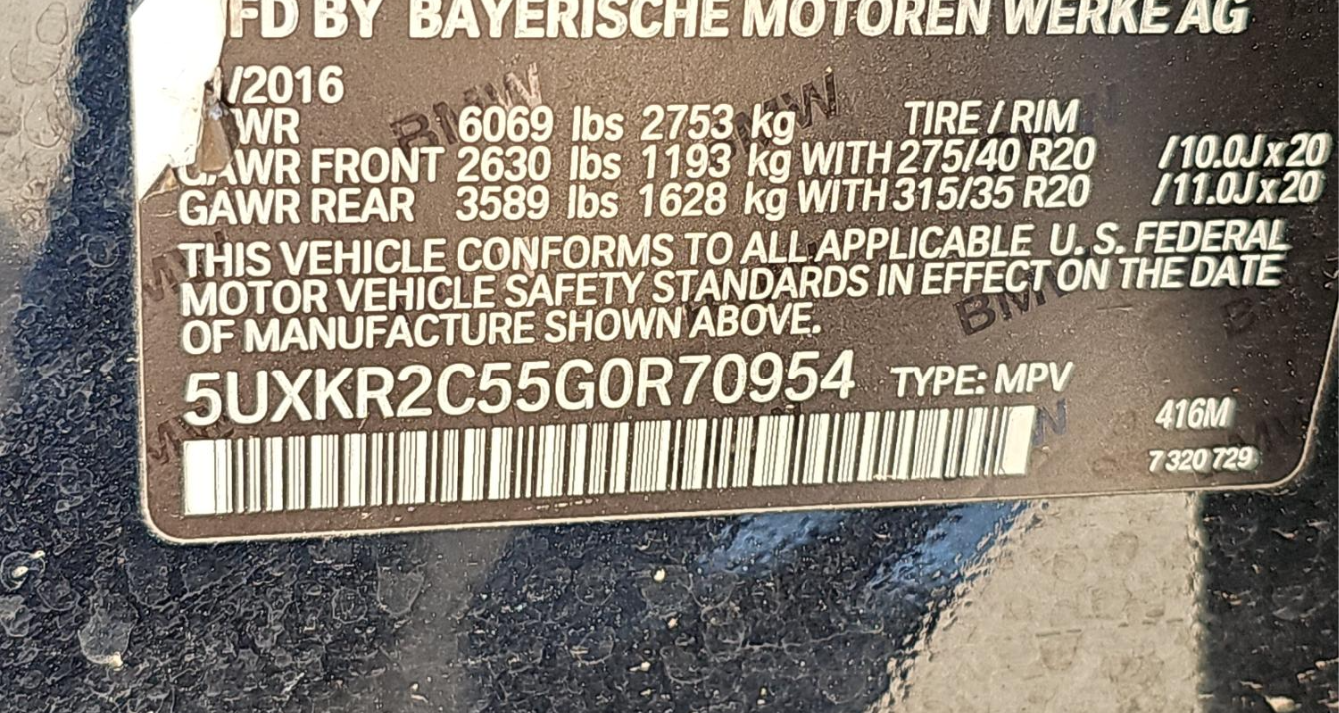 2016 BMW X5 Sports Activity Vehicle sDrive35i M SPORT LINE